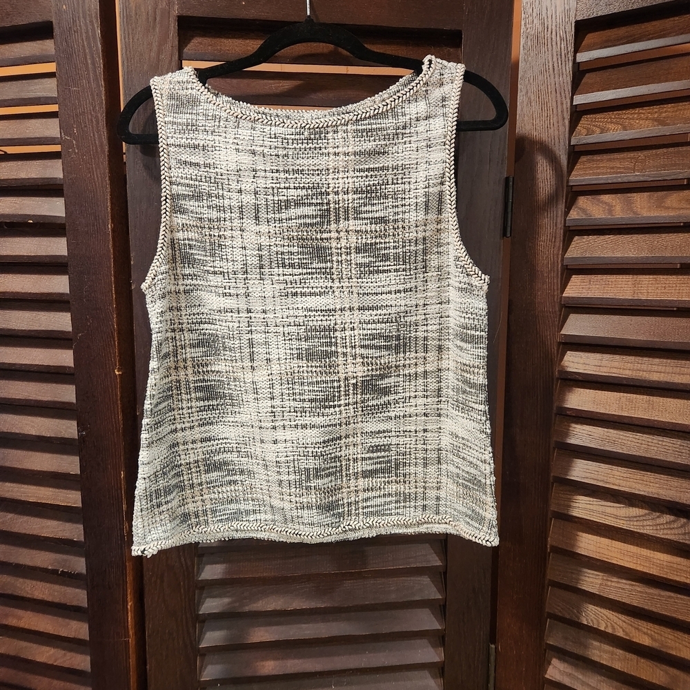 Elegant Pink and Gray Sleeveless Top